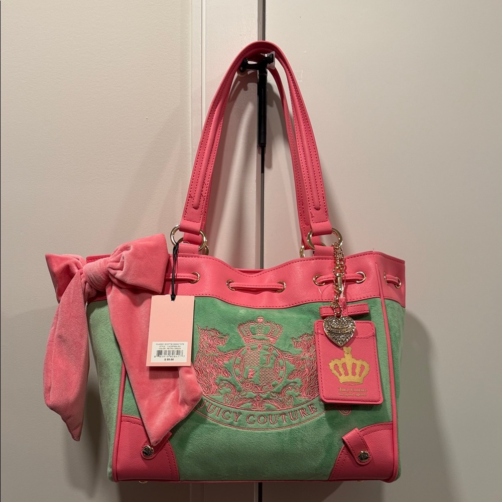 Juicy Couture Scottie Dogs Daydreamer Tote in Retro Green